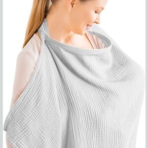 Nursing Cover – White Cotton Muslin Breastfeeding Cover